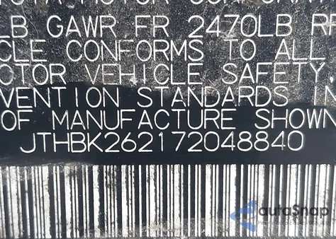 2007 Lexus Is 250 from USA, damaged, VIN JTHBK262172048840